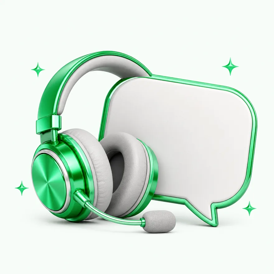 Headset with speech bubble — Pure Casino