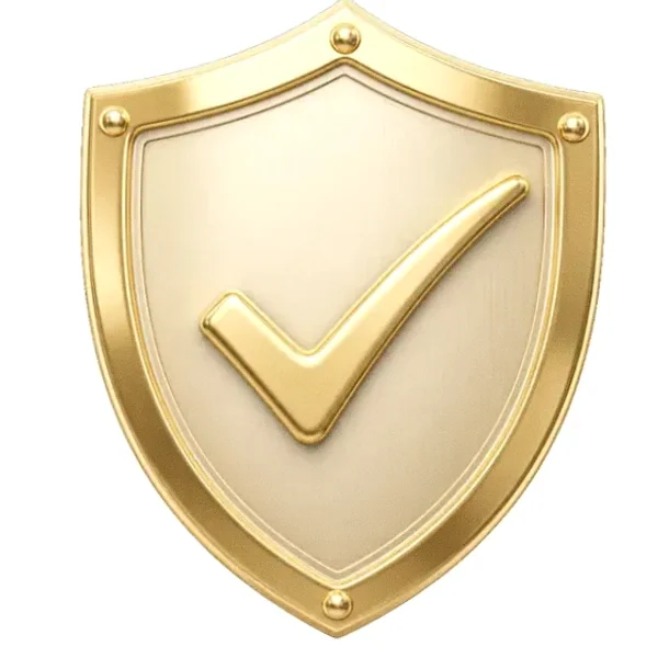 Checkmark shield — Pure Casino