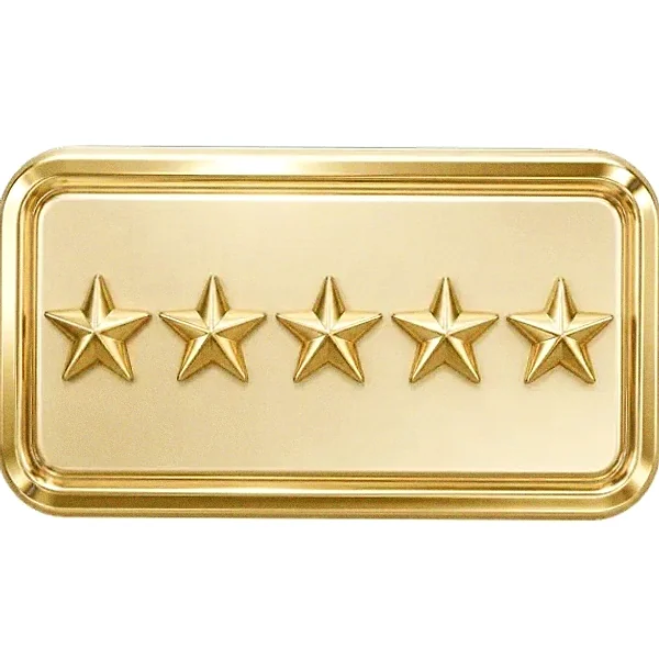 Five-star rating plaque — Pure Casino