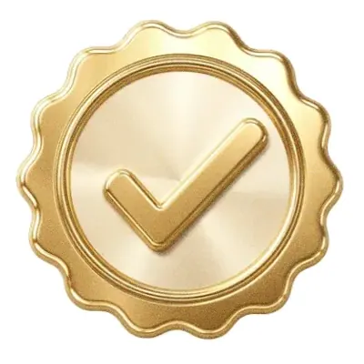 Checkmark badge — Pure Casino
