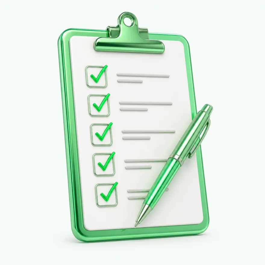 Clipboard checklist — Pure Casino