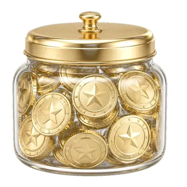 Coin-filled jar — Pure Casino